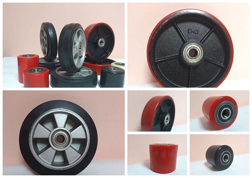 Ролики и колеса для гидравлических тележек (рохли): разновидности, характеристики, критерии выбора